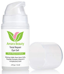 Aplicación alrededor de los ojos con Amara Beauty para alivio rápido de hinchazón.