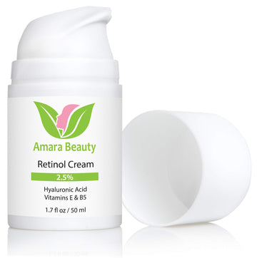 Amara Beauty Retinol Cream jar close-up shows hydrating texture