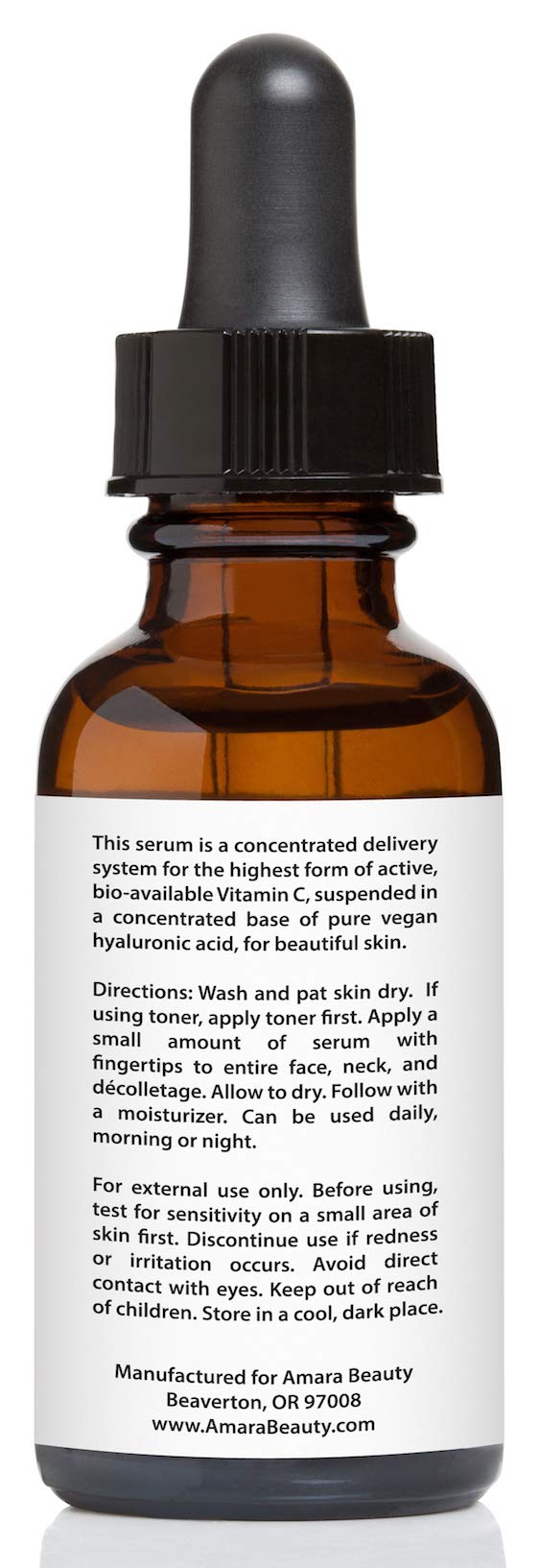 Amara Beauty Serum minimiza poros visibles para una apariencia más fresca.