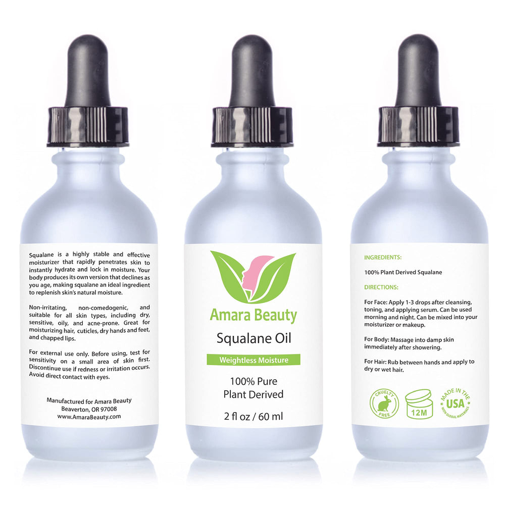 Amara Beauty Squalano para manos y pies; hidratación diaria suave.