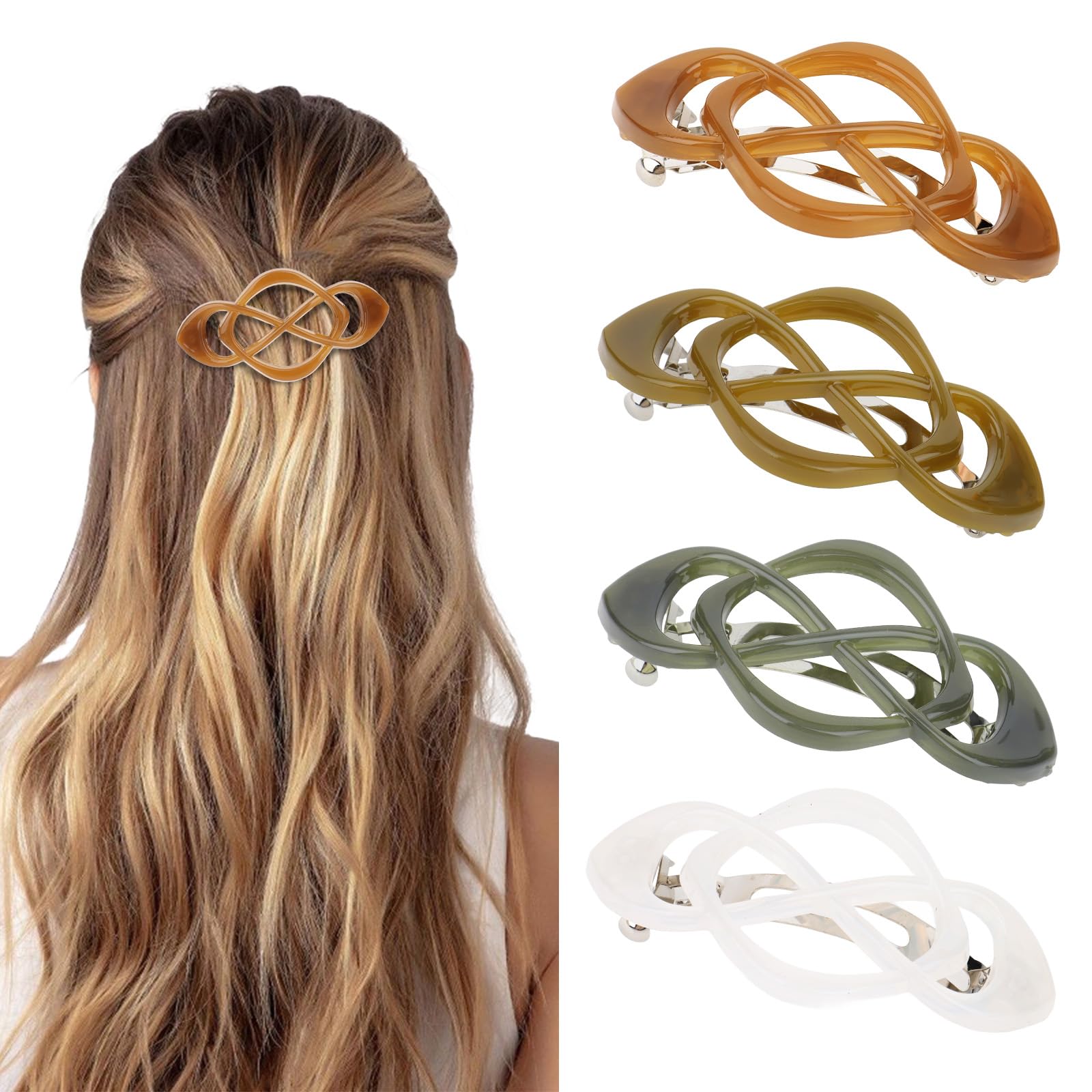 Pinzas Amariver cabello con diseño cruzado para estilo vintage.