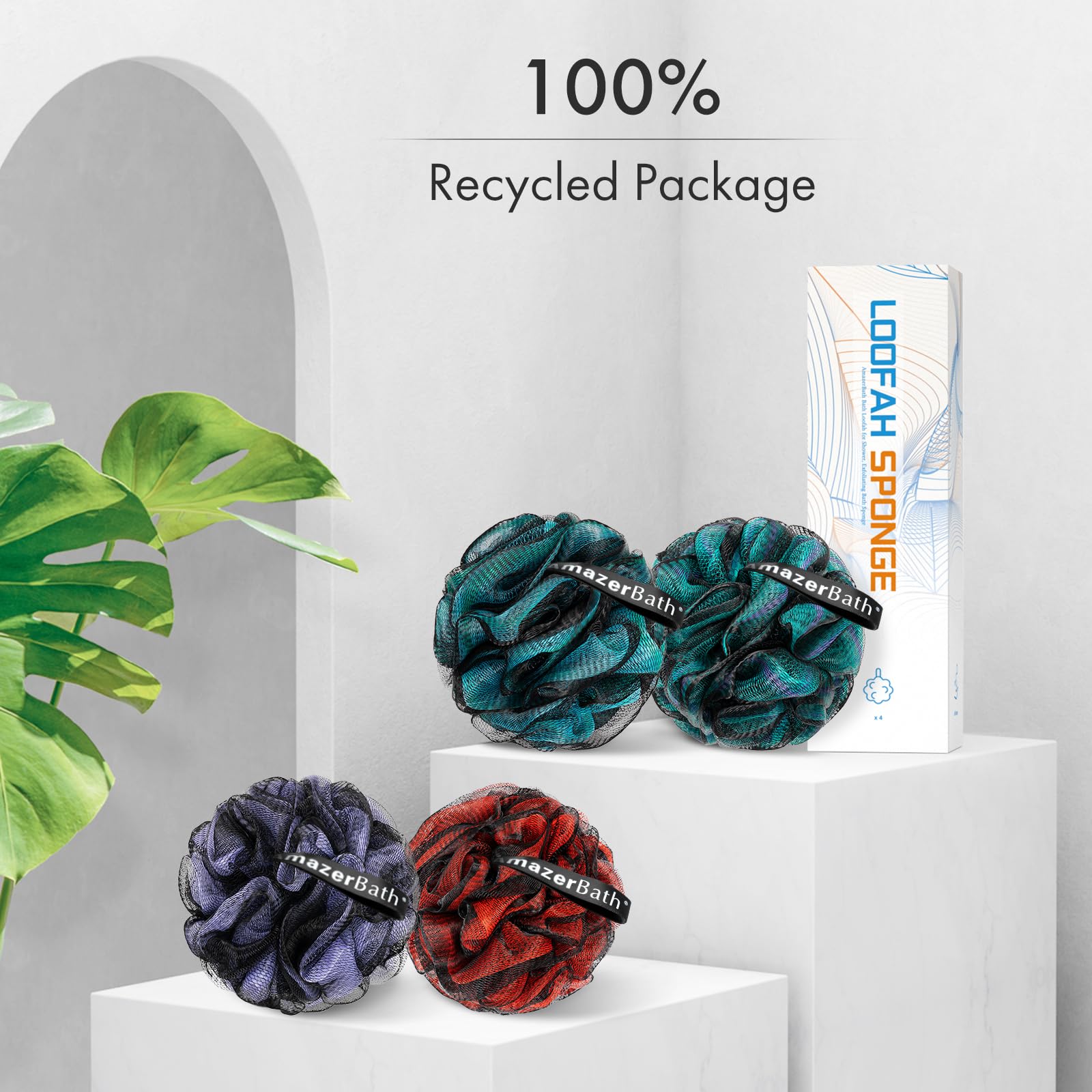 AmazerBath esponja lufa multi-color, adecuada para hombres y mujeres