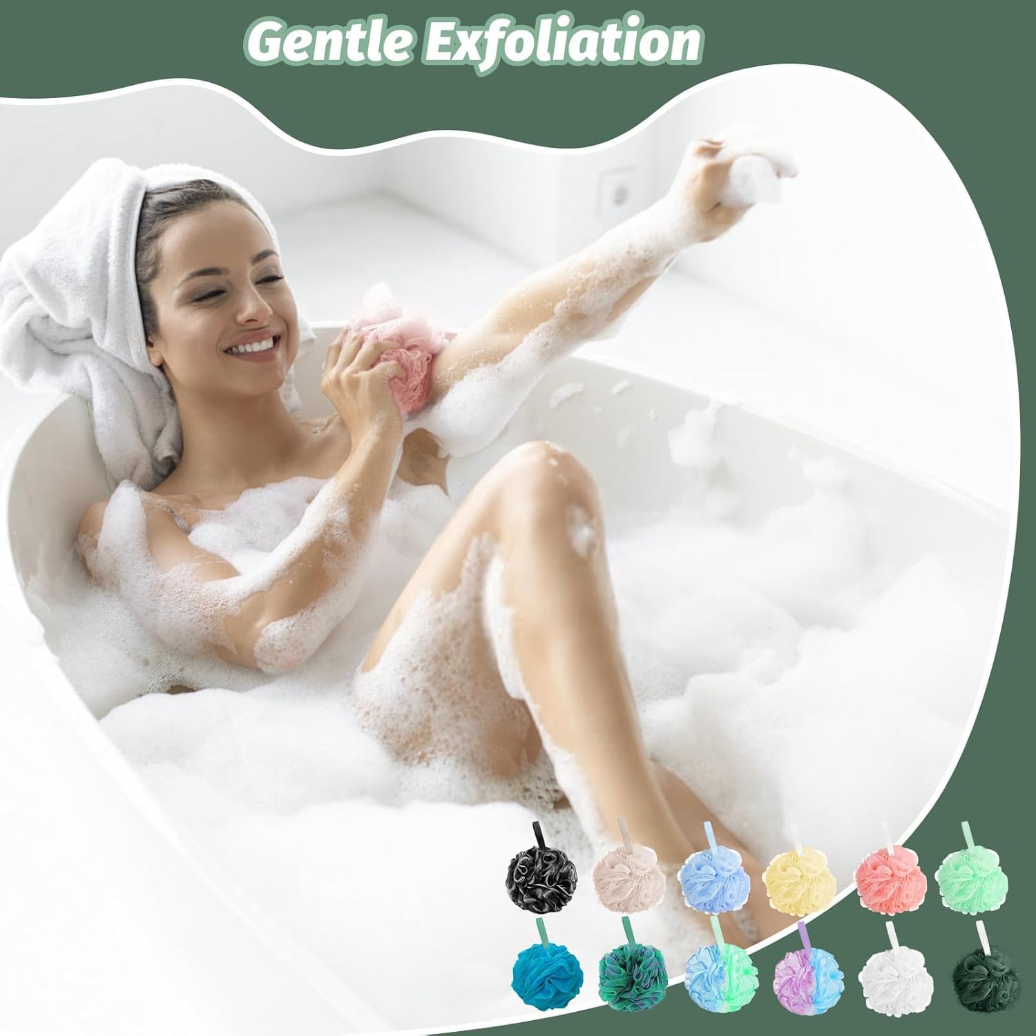 Amazerbst esponja de ducha exfoliante que crea espuma rica