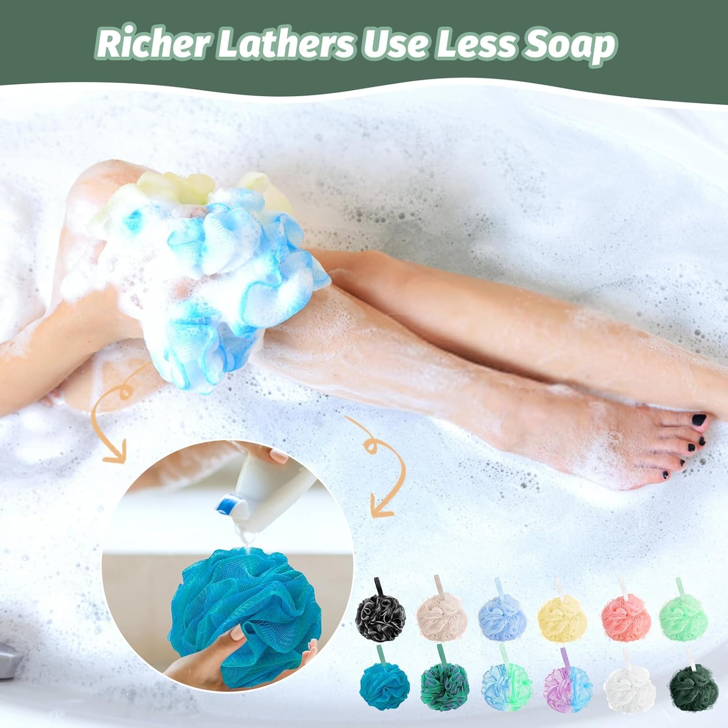 Amazerbst loofah con nudo para secado y colgado fáciles