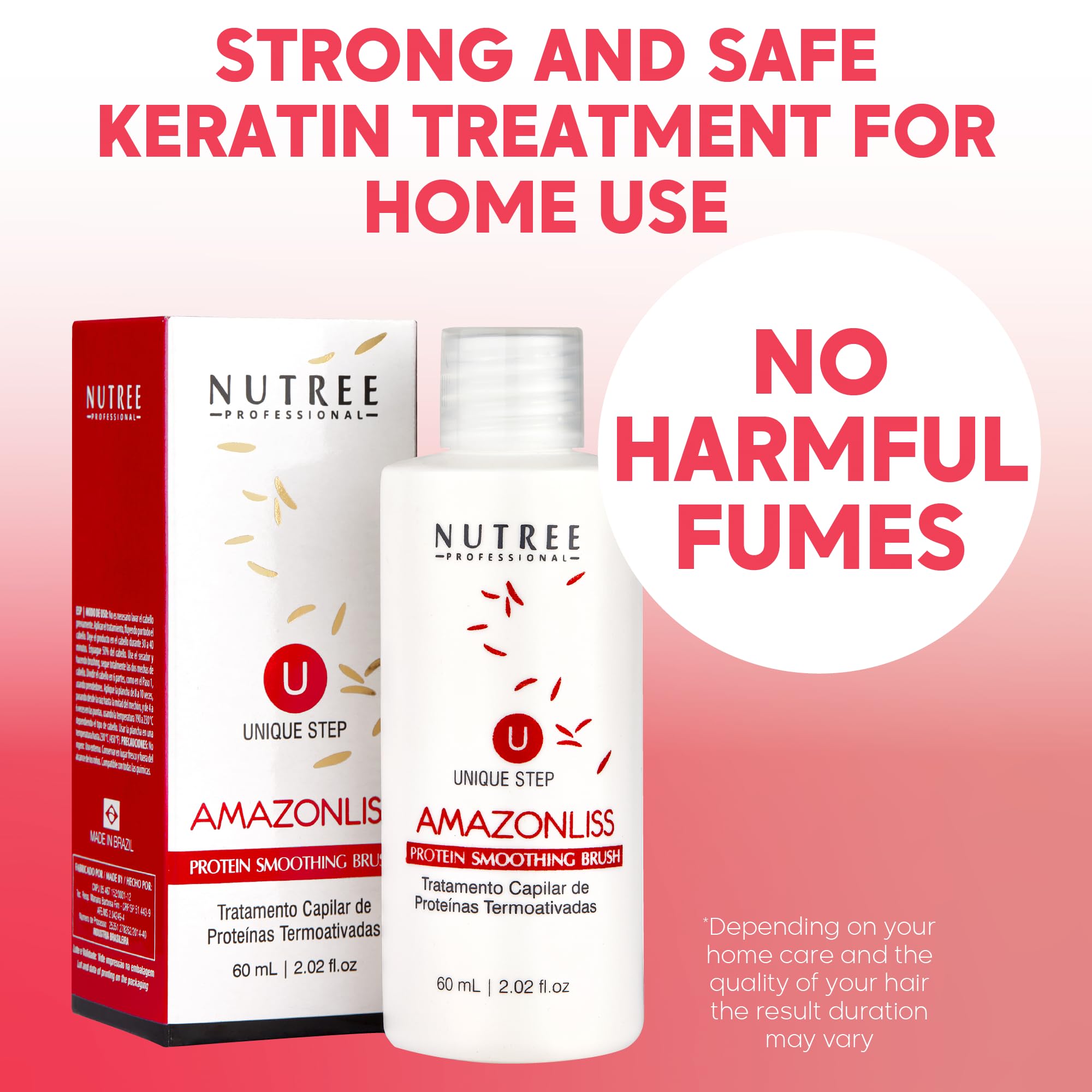 Amazonliss resultado sin frizz para cabello más manejable.