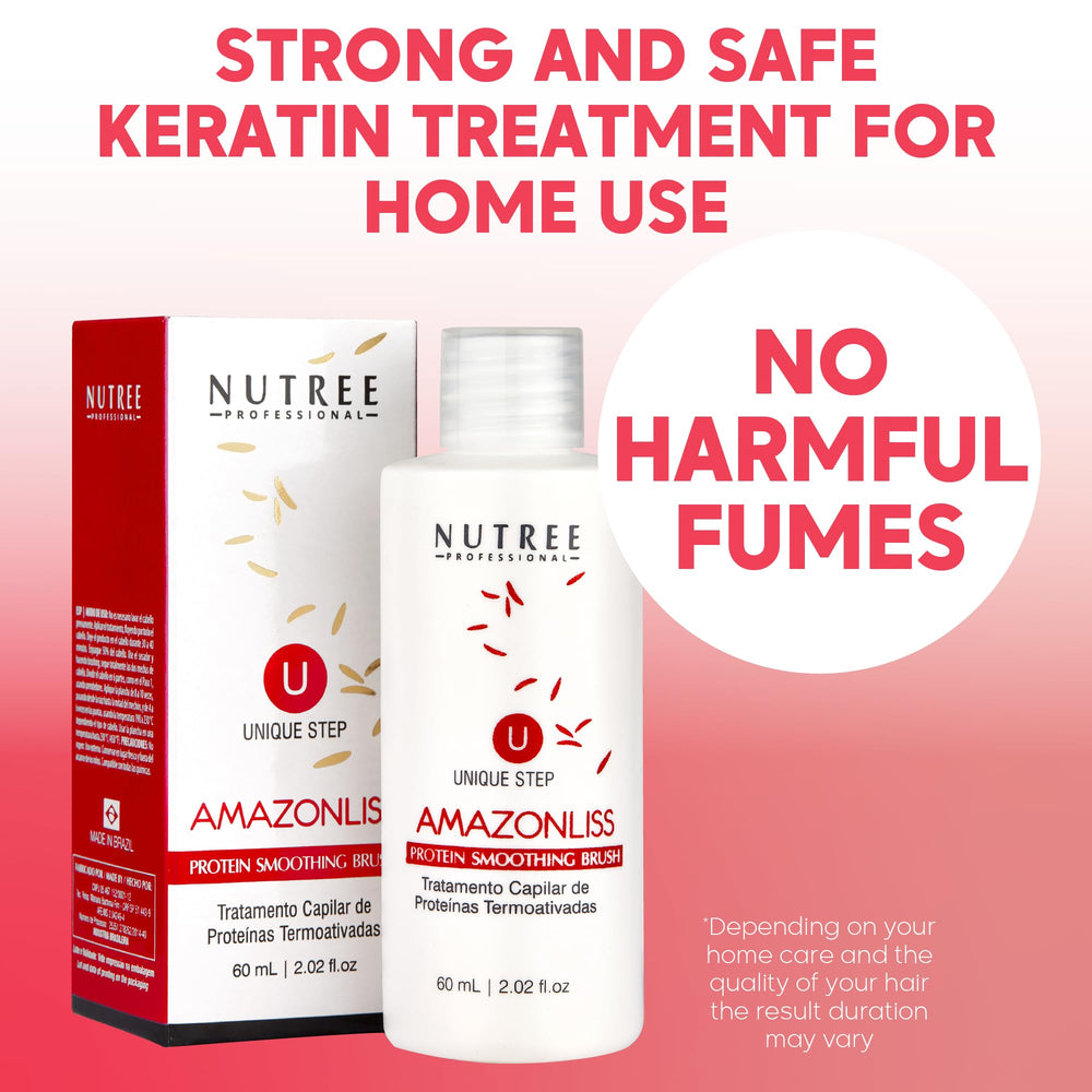 Amazonliss resultado sin frizz para cabello más manejable.