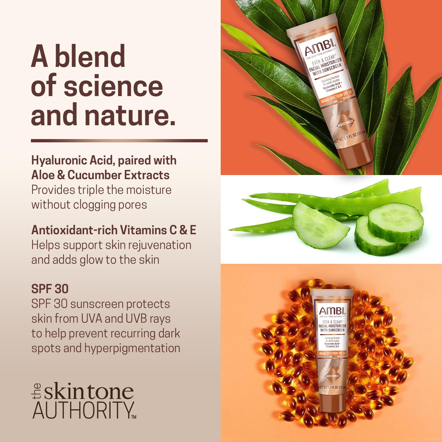 Ambi Even & Clear: hialurónico, aloe y pepino para hidratación sostenida
