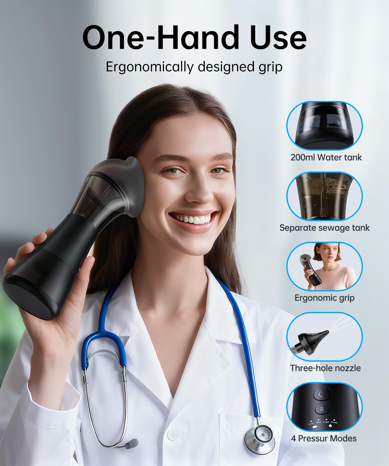 AMBIORA diseño-ergonomico-mango: agarre cómodo y control estable durante la limpieza.