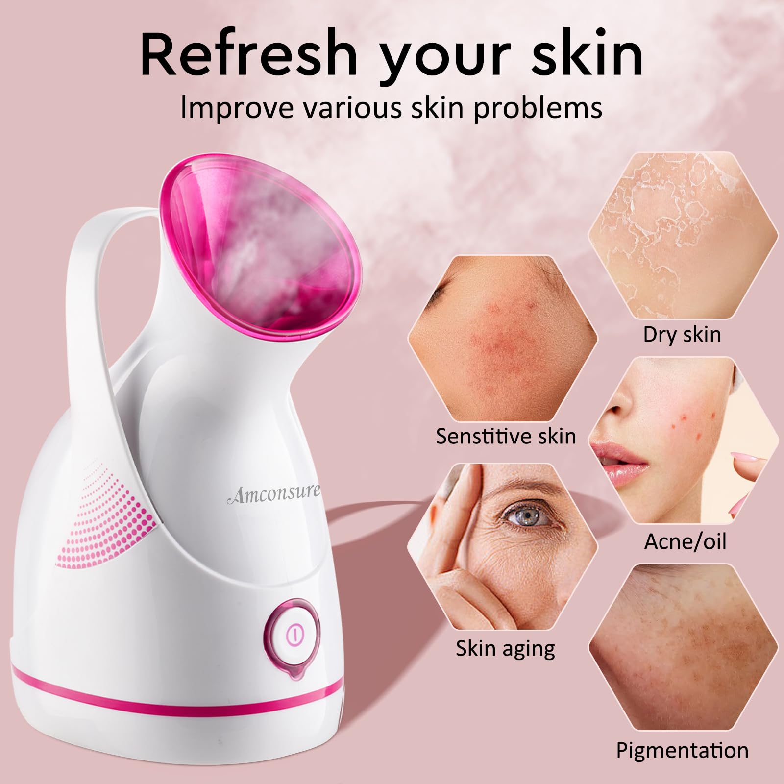 Amconsure vaporizador facial favorece la absorción de productos faciales