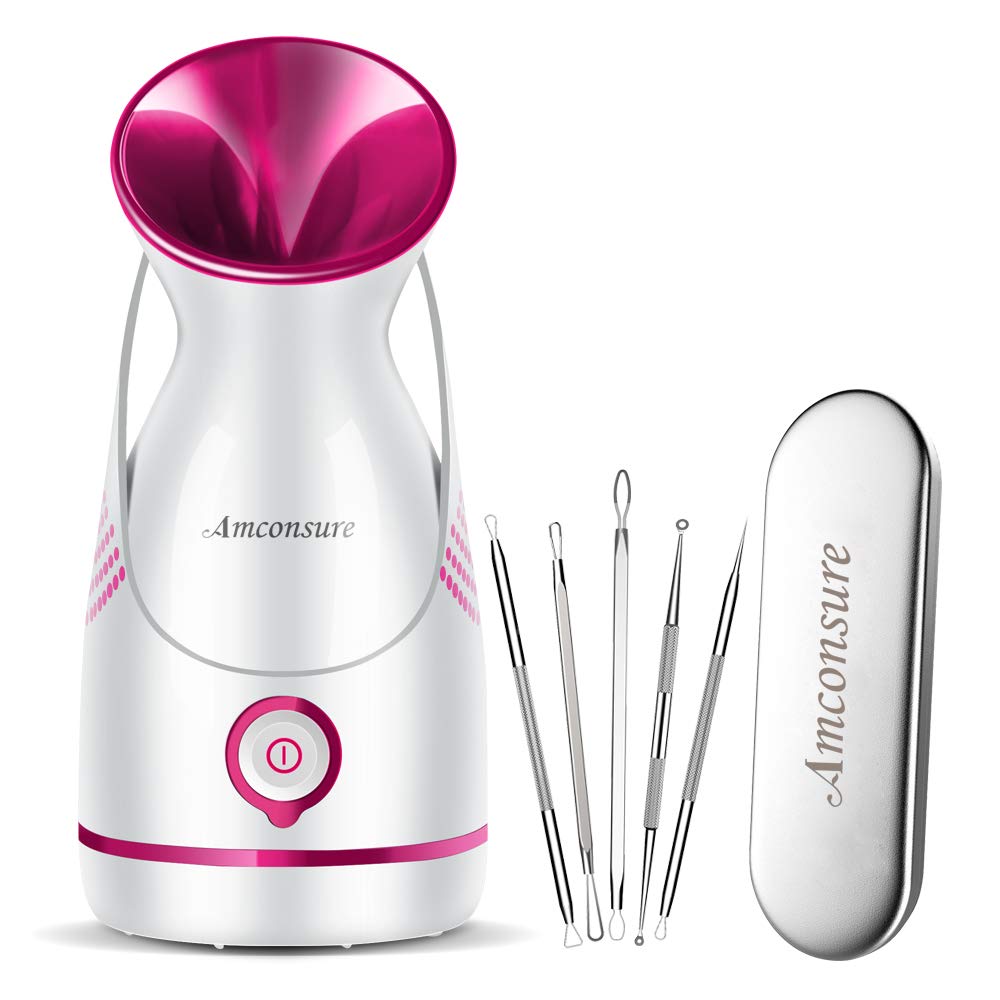 Amconsure vaporizador facial nano ionico, mostrando diseño compacto para uso diario