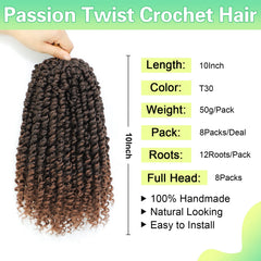 AMELI Passion Twist Crochet 8 paquetes, listo para instalación rápida.
