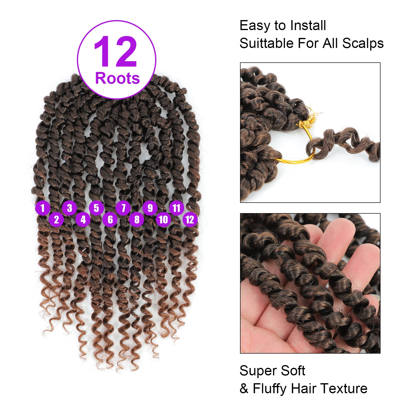 AMELI Passion Twist Crochet opciones de estilo: vueltas mariposa, trenzas y más.