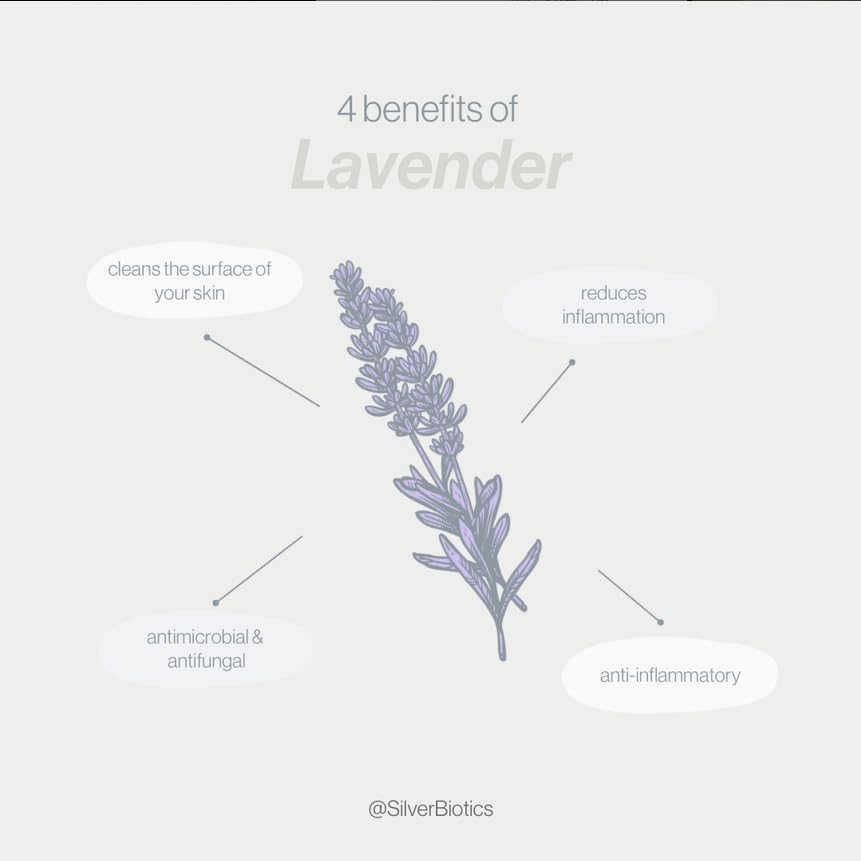 Fragancia suave a lavanda para un ritual calmante diario.
