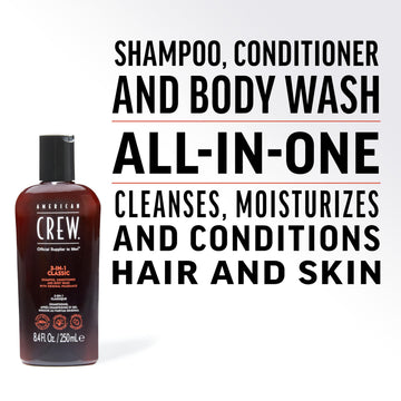 American Crew 3-in-1 shampoo lather demonstrates detangling and hydration for hair