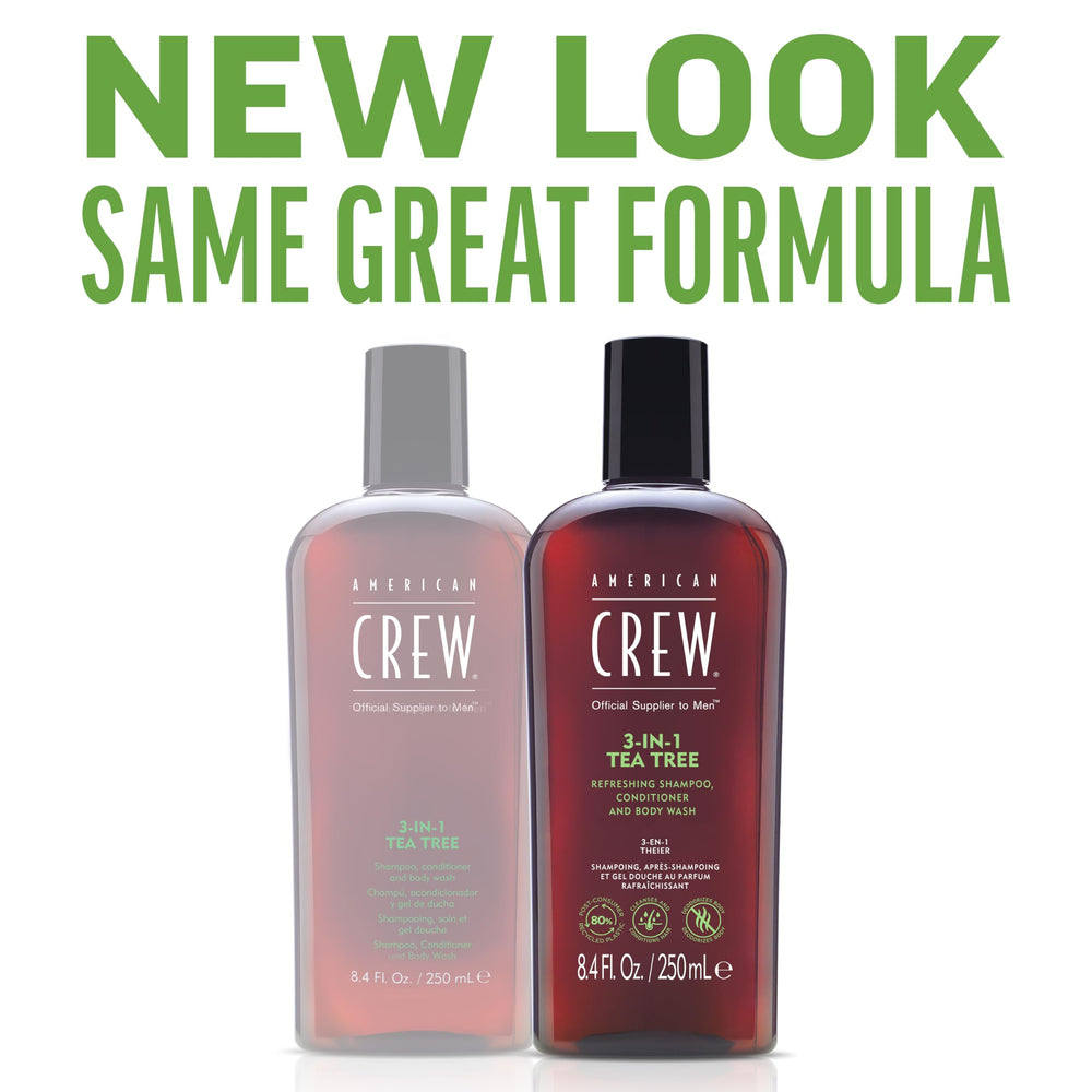 AMERICAN CREW tratamiento 3 en 1 con árbol de té sobre cabello y piel