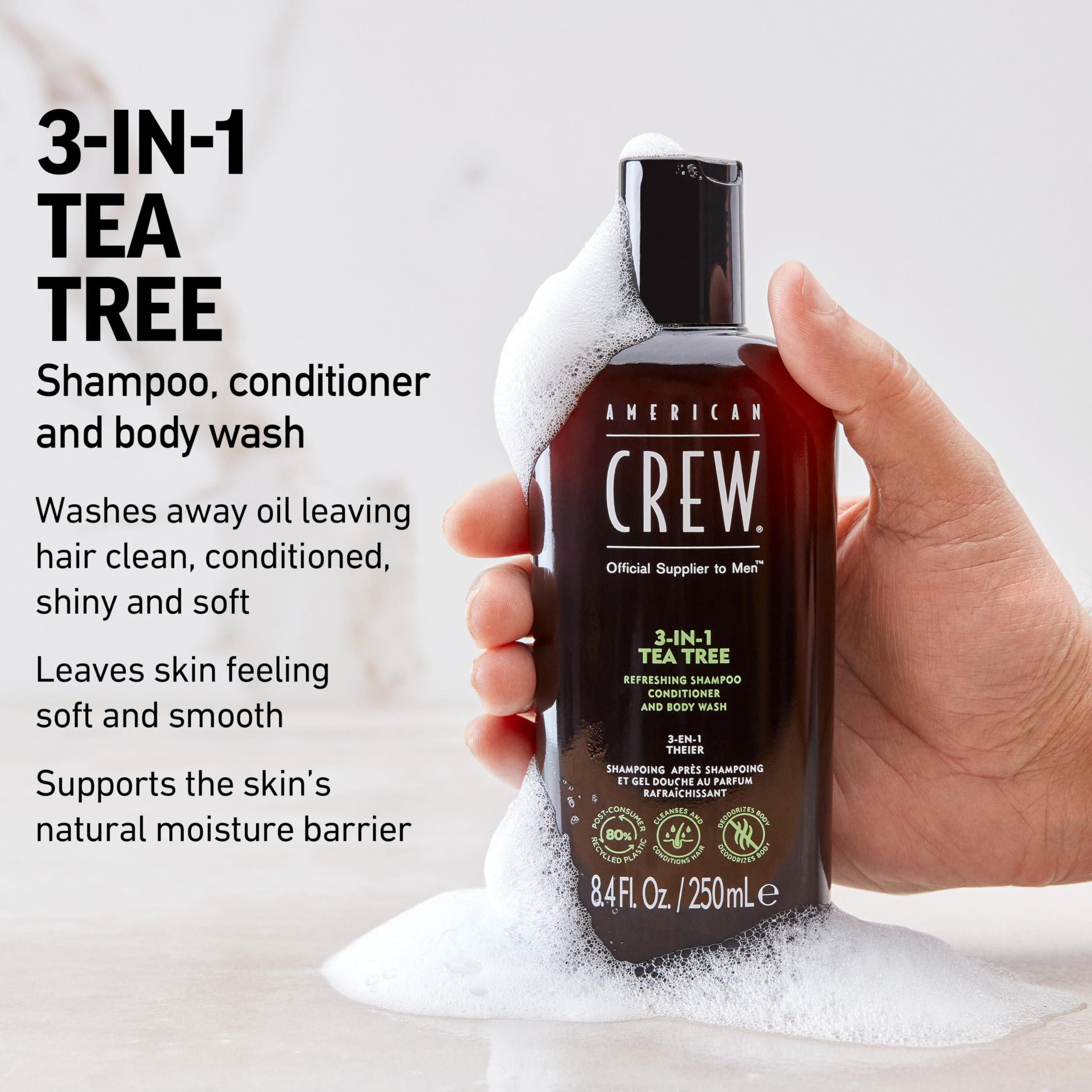 AMERICAN CREW piel suave y fresca gracias al aroma a árbol de té