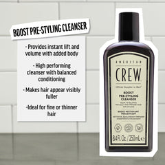 American Crew Boost Shampoo: masaje suave para preparar el cabello para peinados.