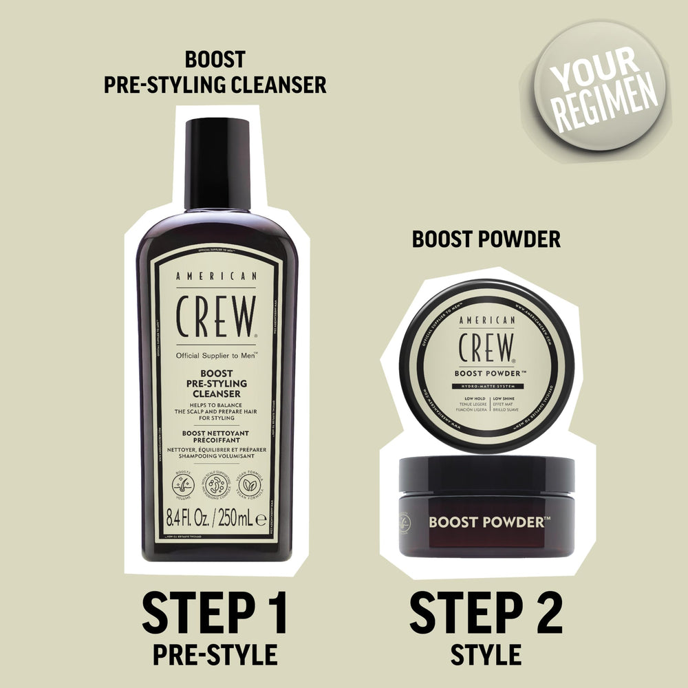 American Crew Boost Shampoo: cabello con brillo y volumen duradero.