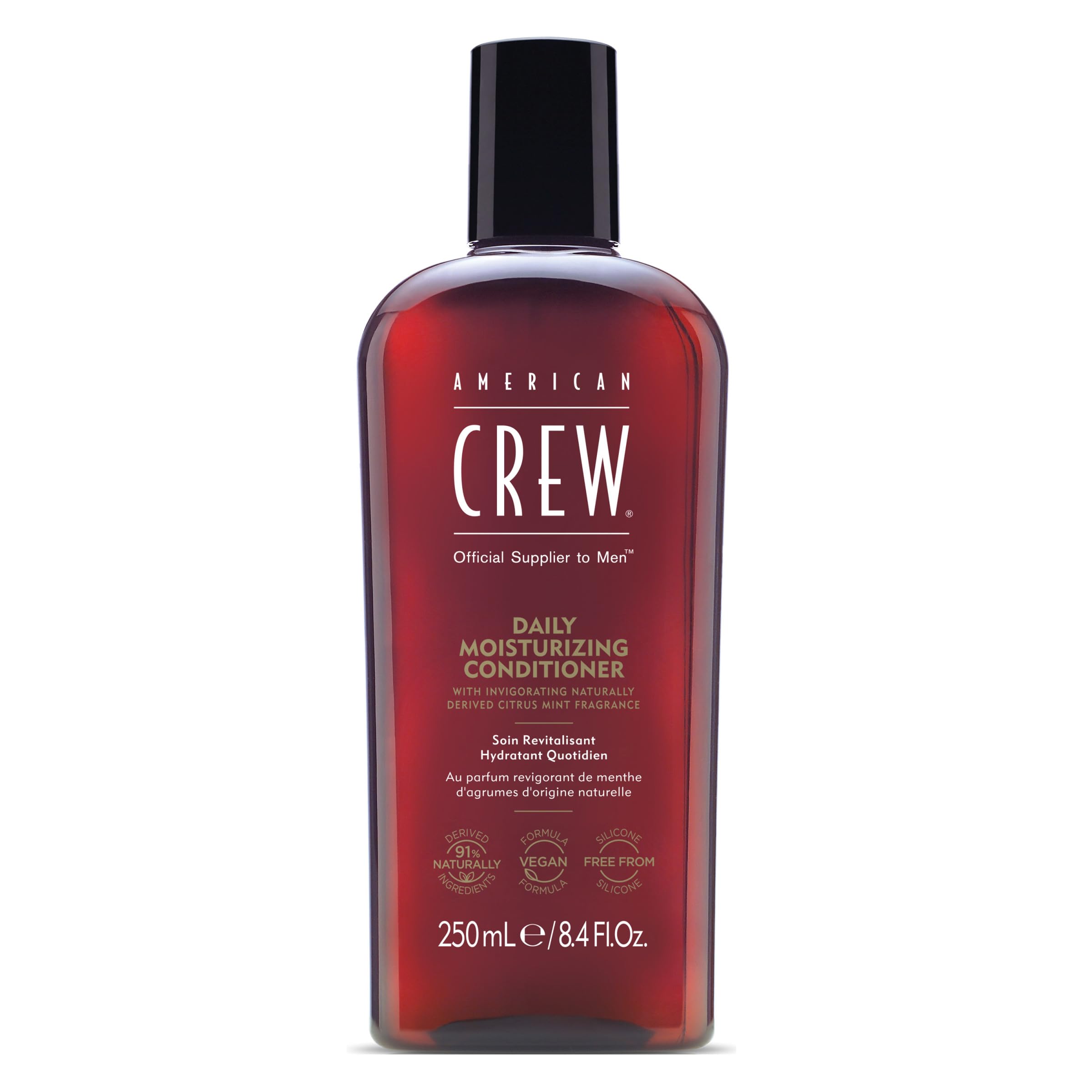 American Crew Acondicionador para hombres, bote, aporta hidratación suave para peinado diario.