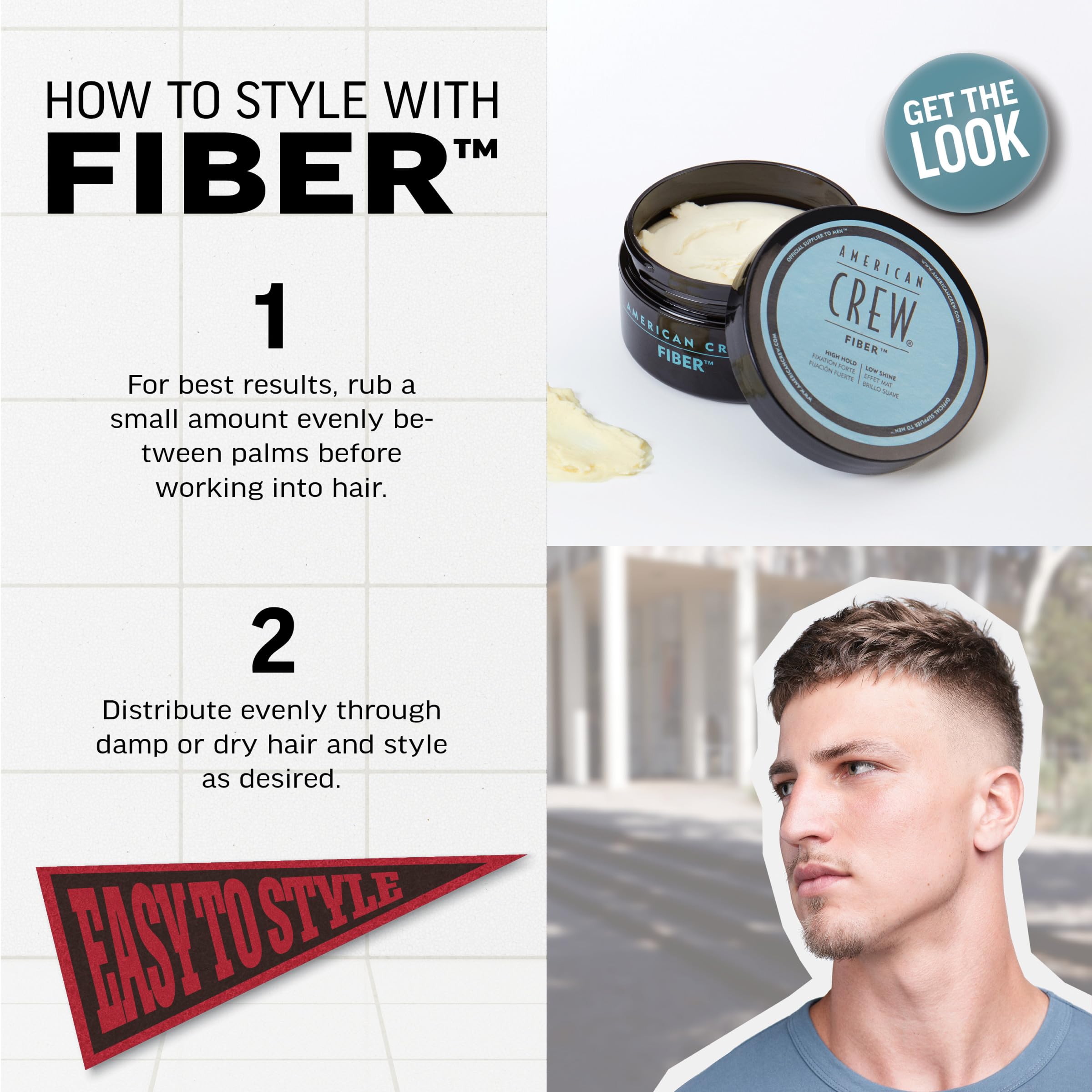Textura resinosa de American Crew Fiber para volumen sin brillo