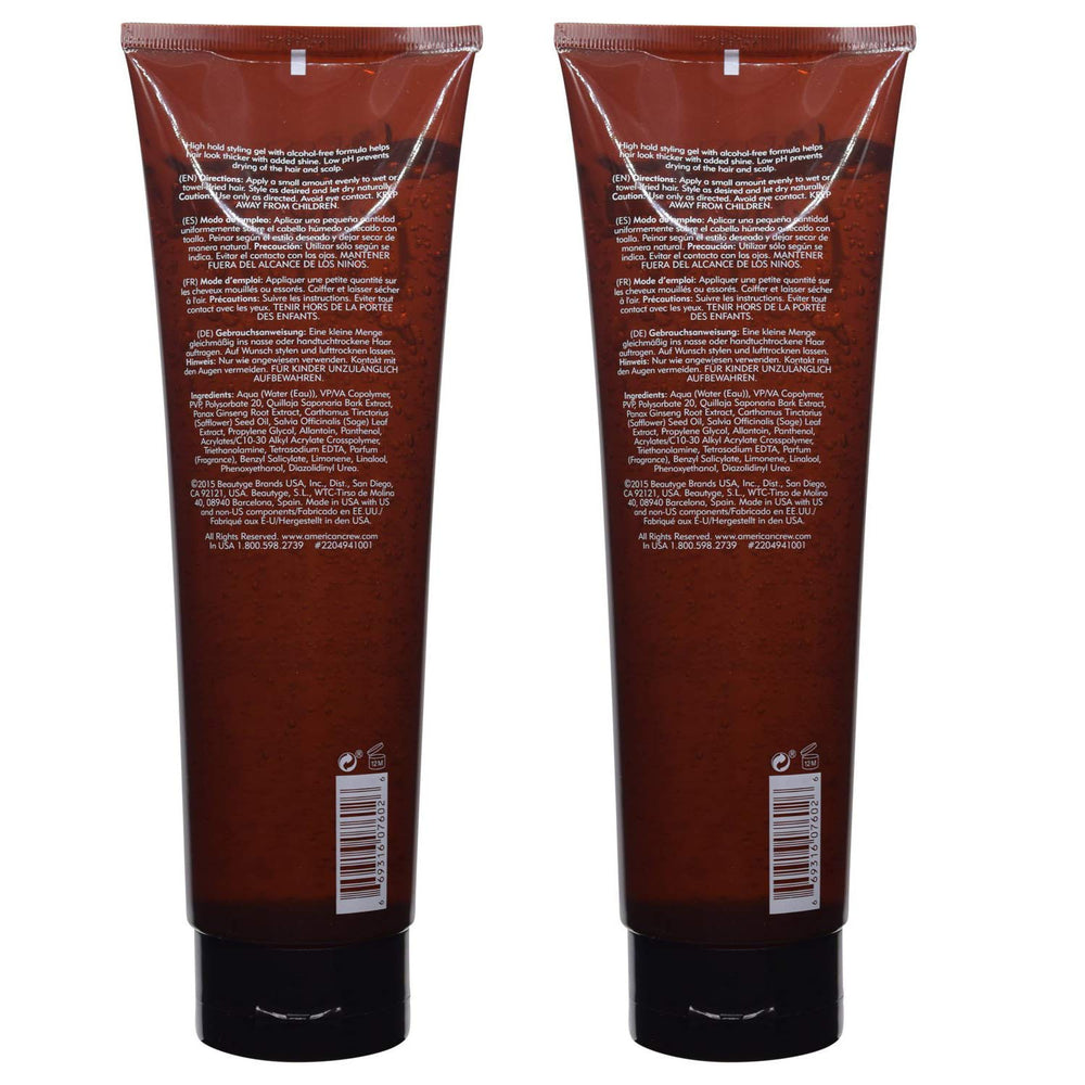 Application du gel American Crew pour coiffage précis et brillance durable.