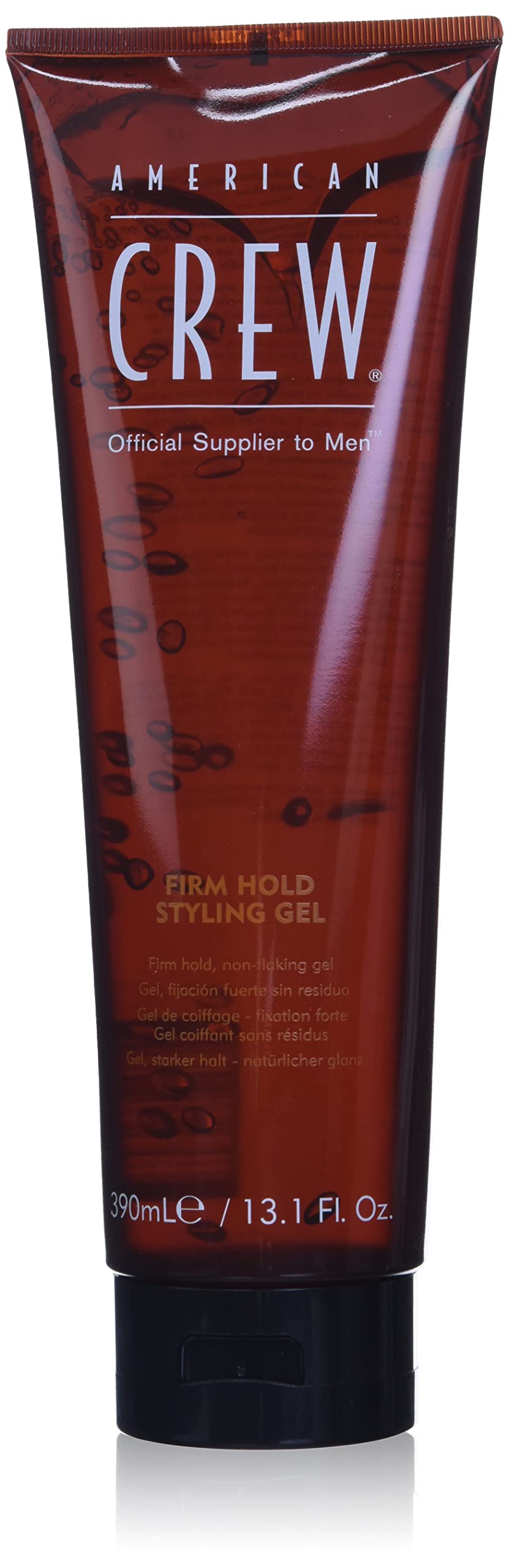 Gel de pelo American Crew con fijación firme y brillo alto para estilo definido.