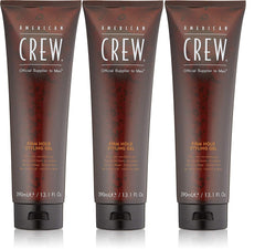 AMERICAN CREW Gel Fijación Firme empaque de tres para peinados duraderos y con brillo
