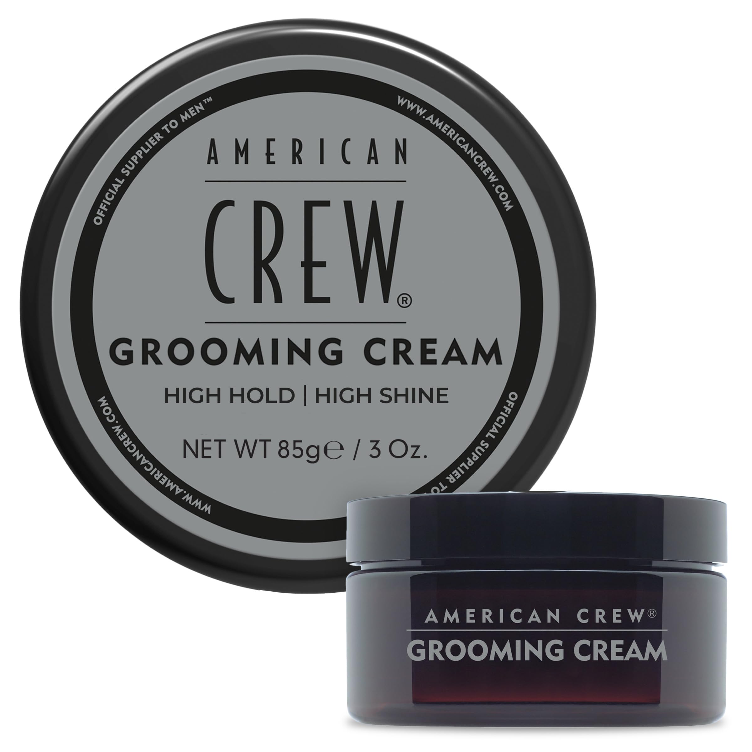 Crema de peinado AMERICAN CREW, bote de 3oz con fijación alta y brillo