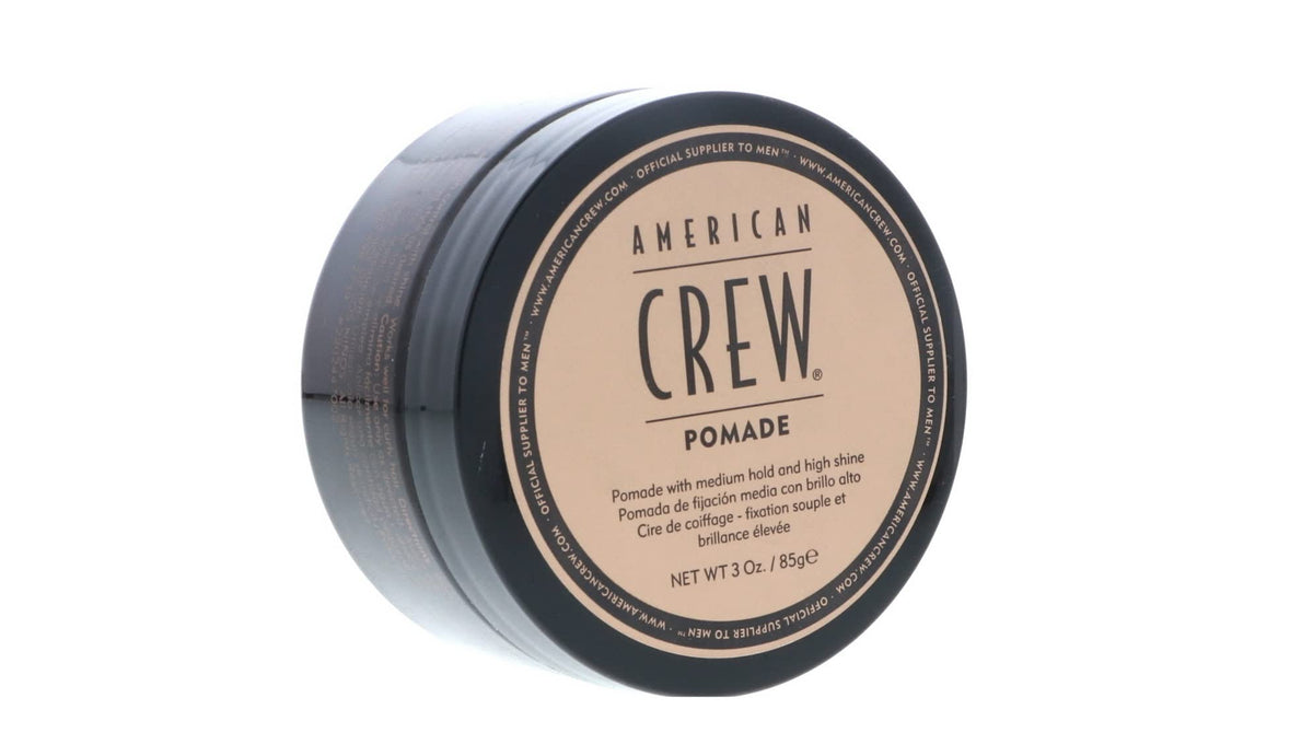 Pomada American Crew con base de agua en envase de 3 oz para brillo y fijación media
