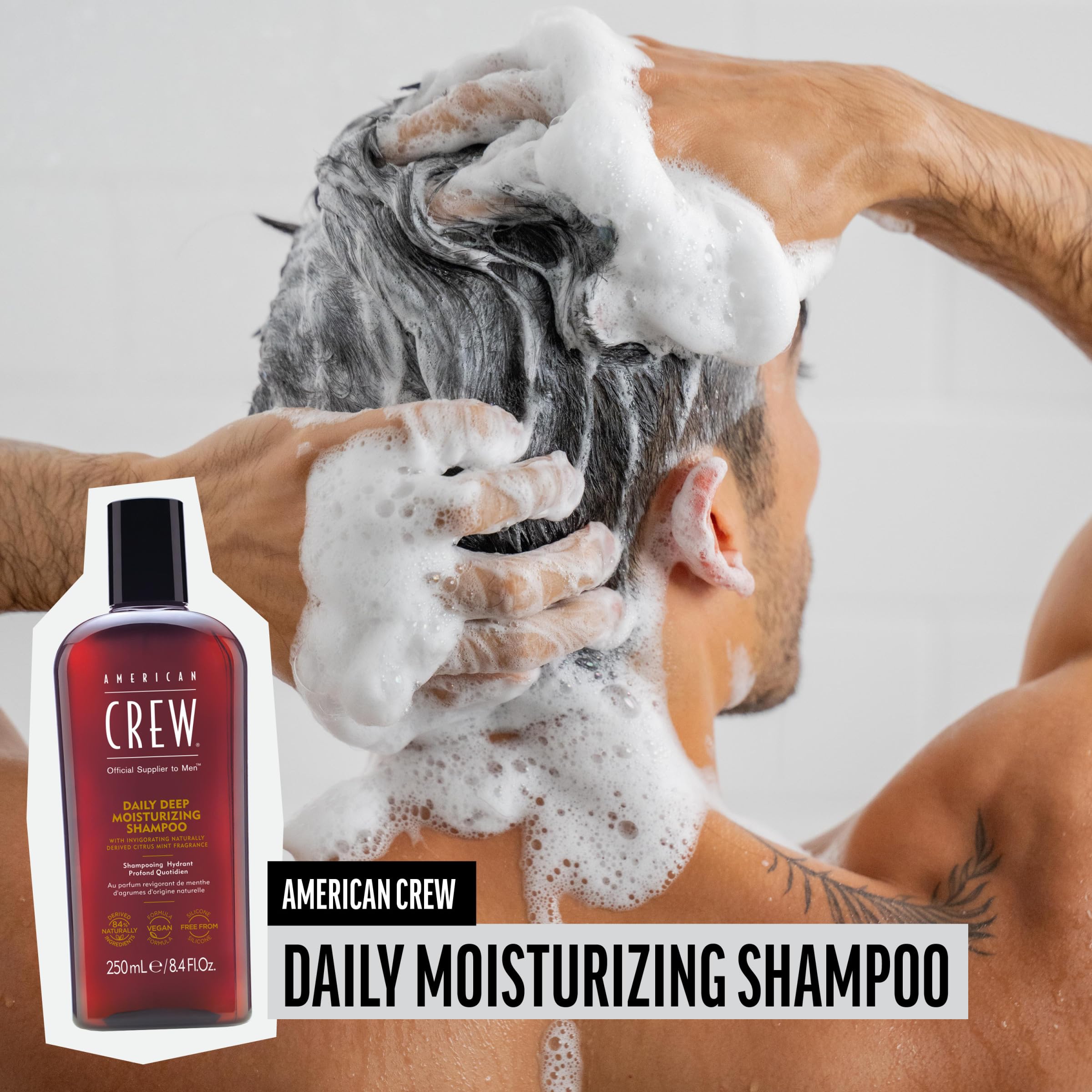 American Crew Shampoo: aperçu de la texture hydratante et du parfum rafraîchissant