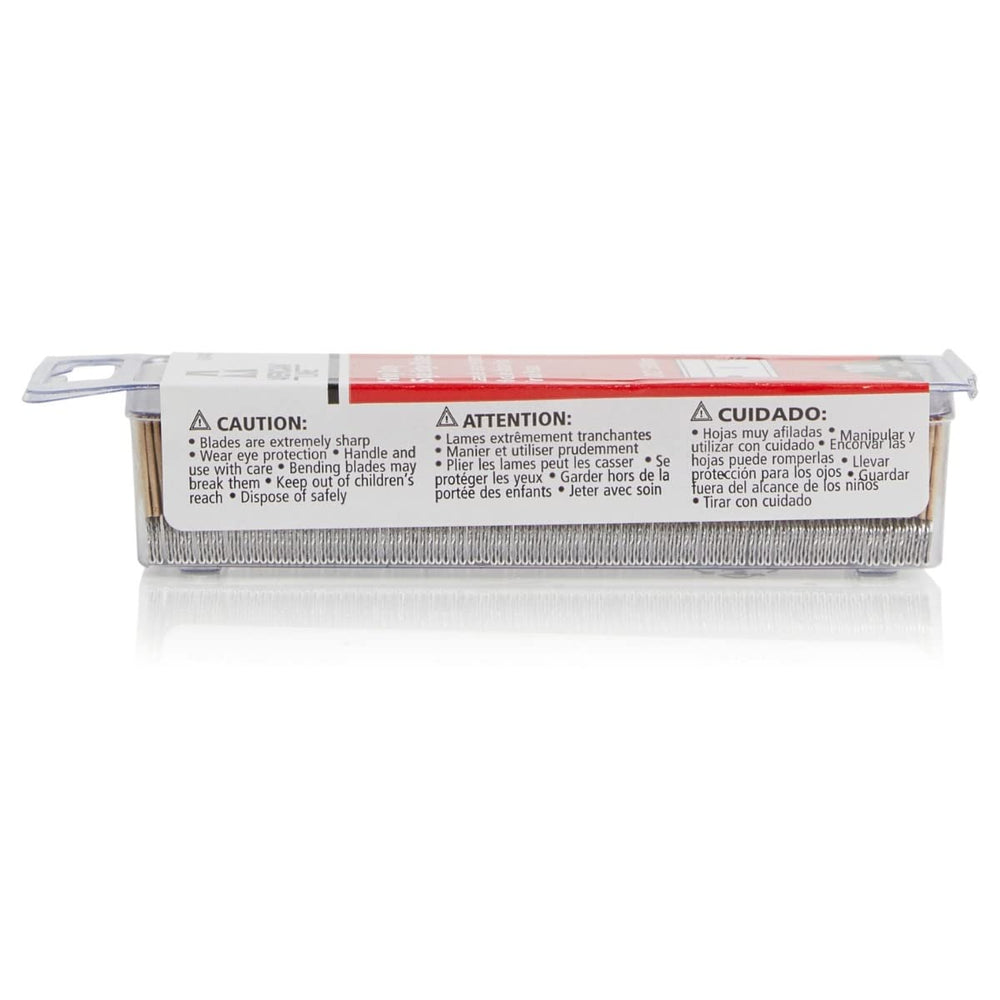 American Line, hojas de borde único compatibles con herramientas estándar para cortes precisos.