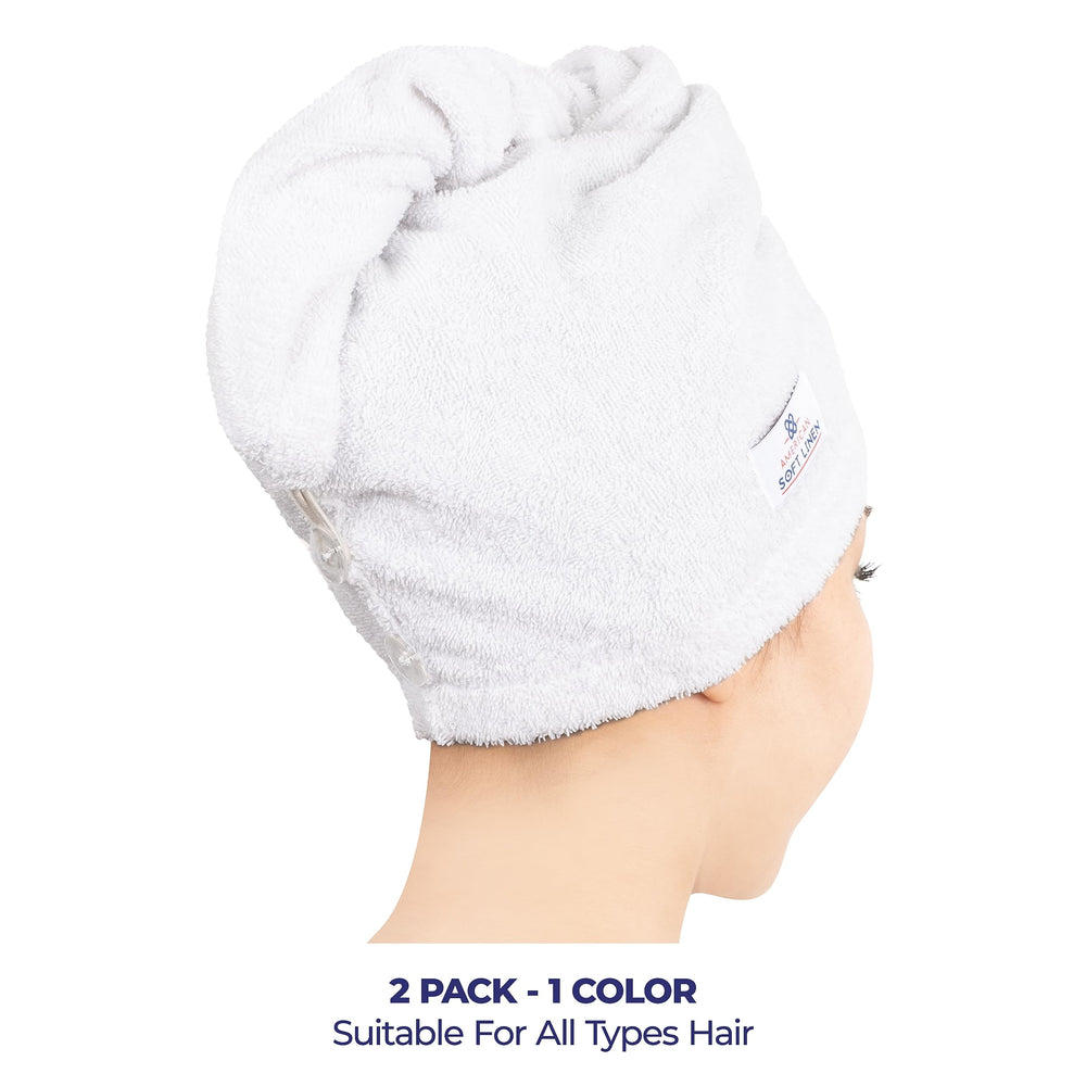 American Soft Linen capucha para cabello con ajuste de dos botones