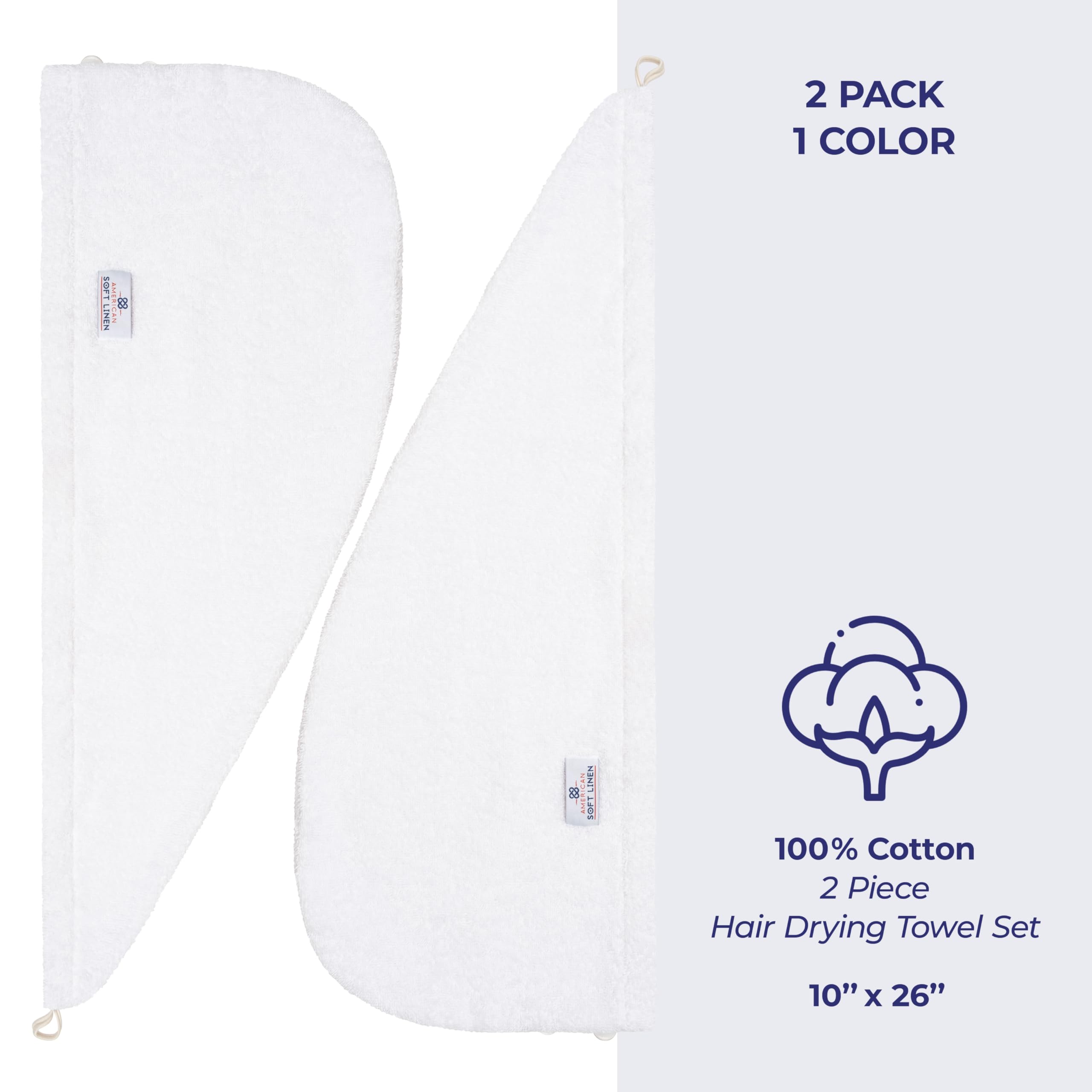American Soft Linen turbante para cabello largo y rizado con anti-frizz