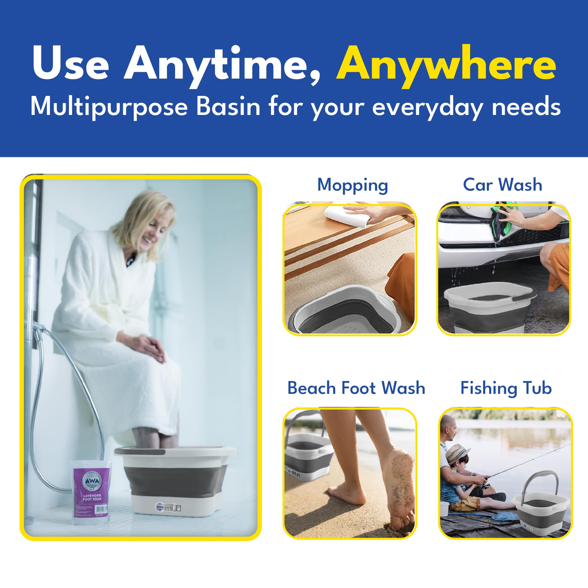 American Wellness Authority banera pies de gran capacidad para pedicure