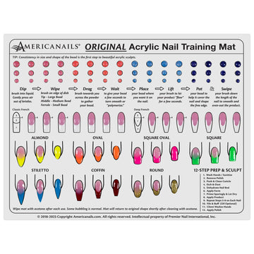 AMERICANAILS Tapis de formation en silicone pour apprendre l'application des ongles.