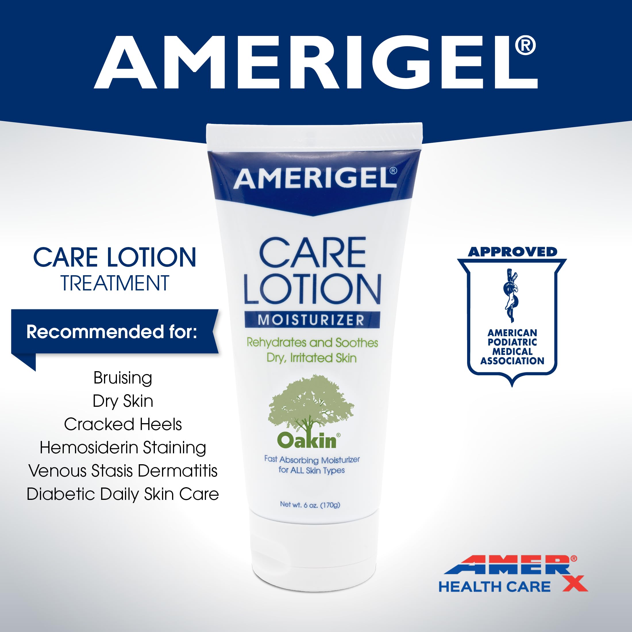Aplicación rápida con AMERIGEL Care Lotion para uso diario.