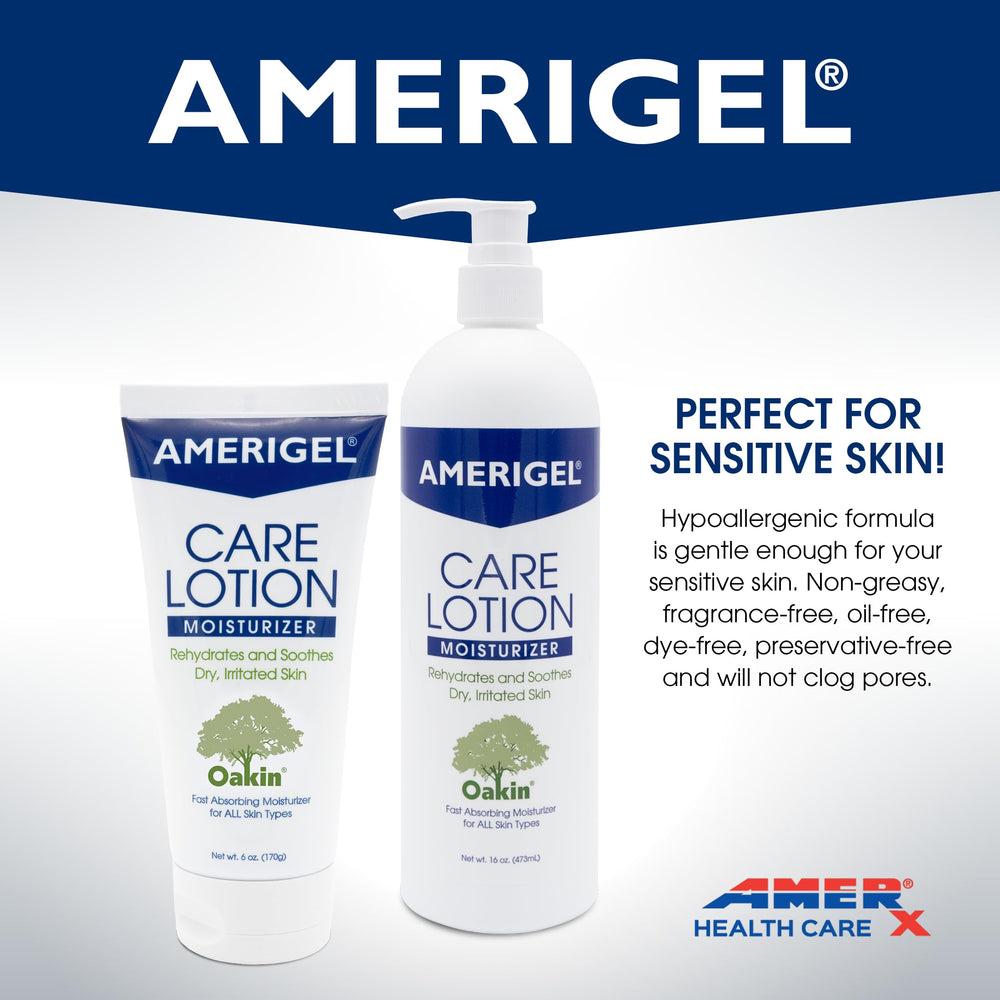 Fórmula segura para diabéticos de AMERIGEL Care Lotion, uso entre dedos.