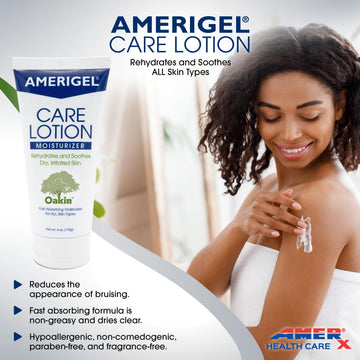 Textura suave de AMERIGEL Care Lotion, absorción rápida.