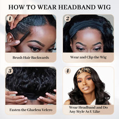Aminow peluca diadema ofrece aspecto natural para cubrir la línea de cabello y peinarse