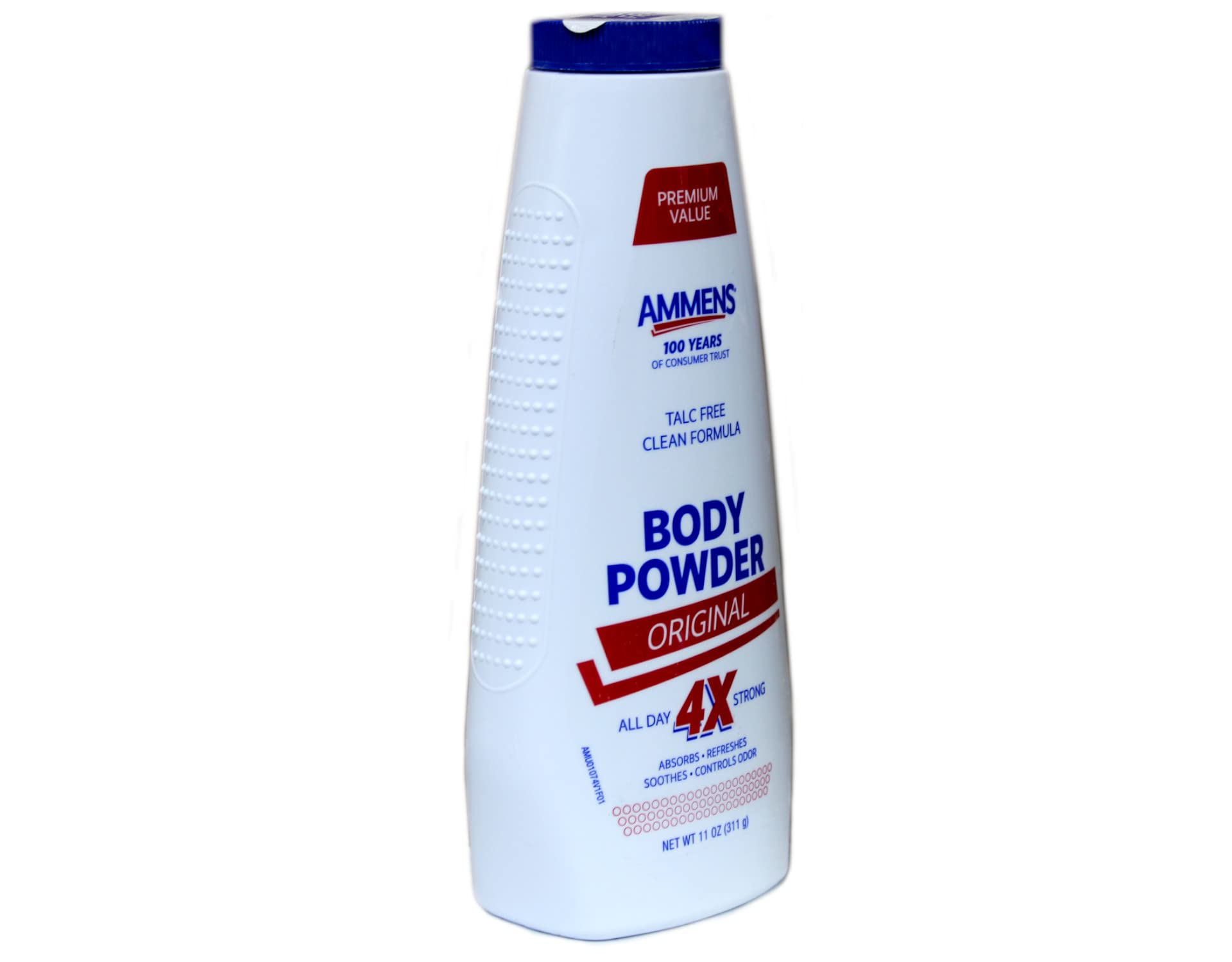 Aplicación diaria de Ammens Body Powder Original tras el baño para confort.