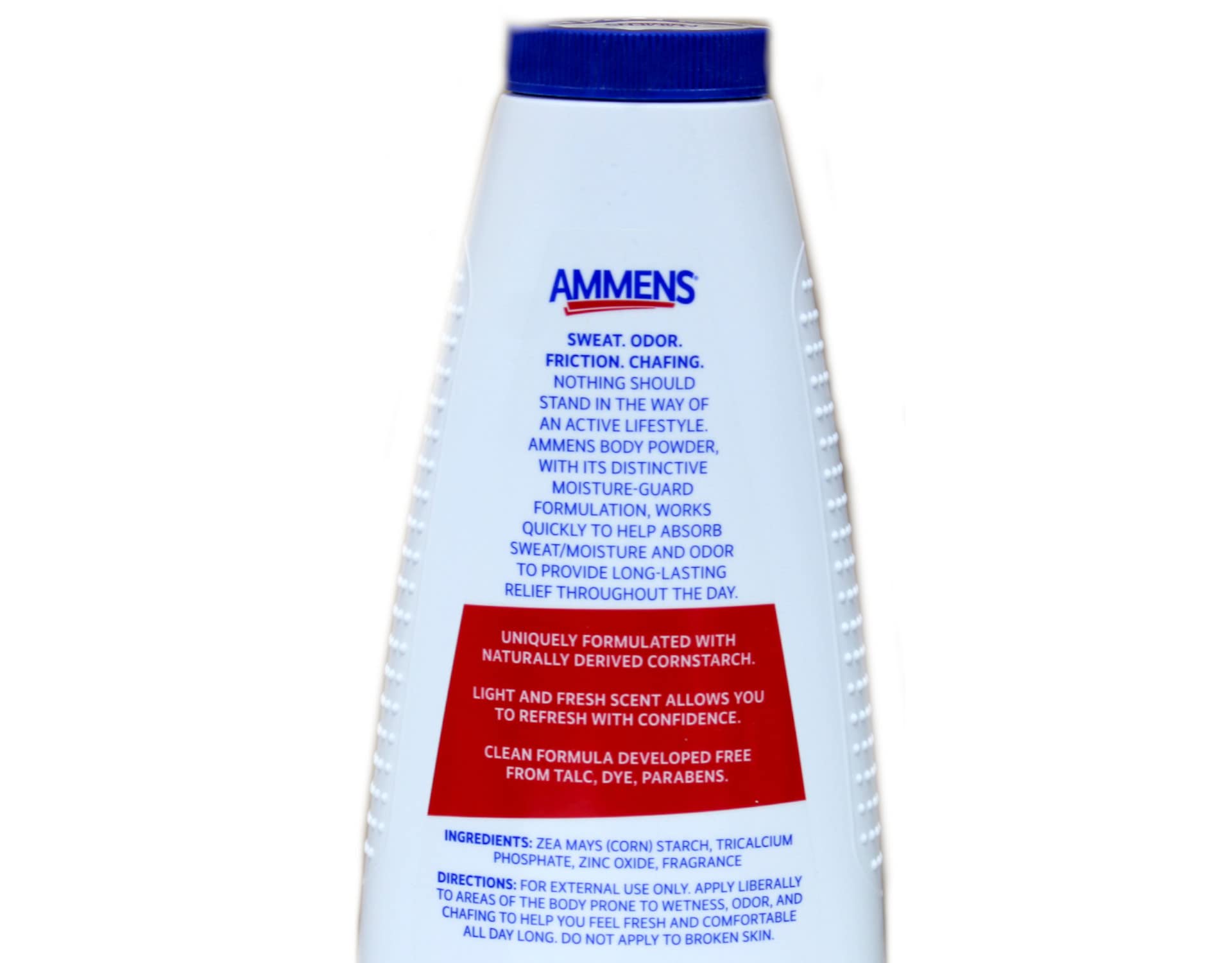 Textura refrescante de Ammens Body Powder Original, ayuda a prevenir rozaduras.