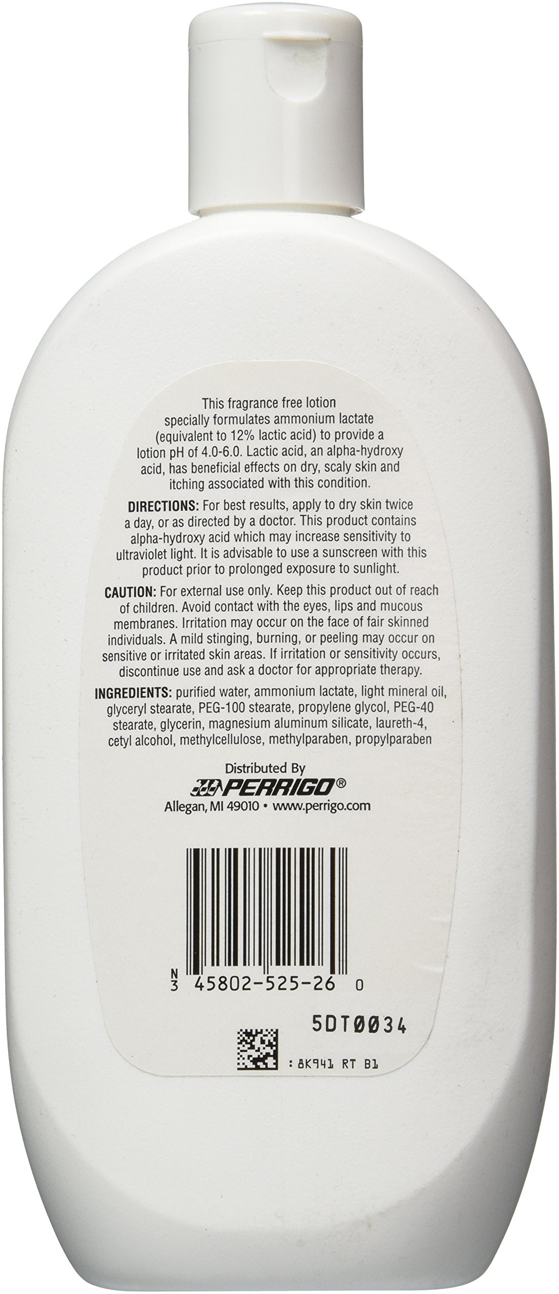 Flacon pratique avec bouchon pivotant pour Ammonium Lactate 12%, application précise.
