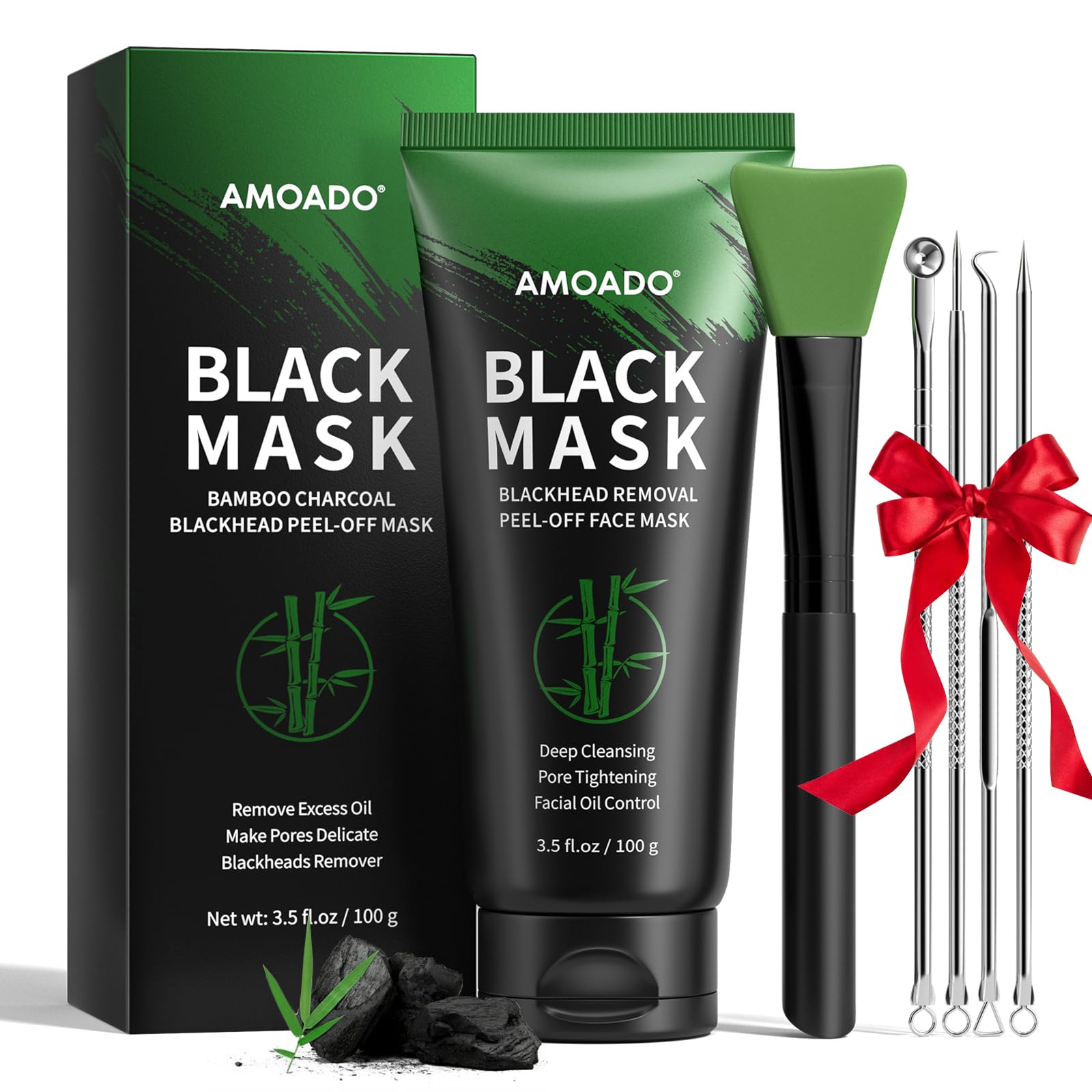 AMOADO blackhead remover mask jar showing deep cleansing for clearer pores.