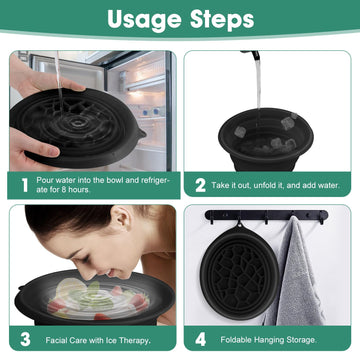 Tazón facial colapsable de Amoner U para hielo, ideal para viajes y camping