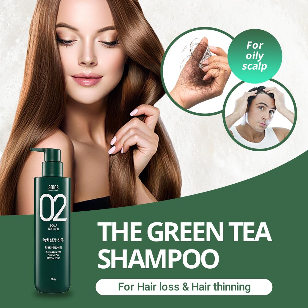 Amos Professional hojas te verde menta: aroma vigorizante para cuero cabelludo limpio.