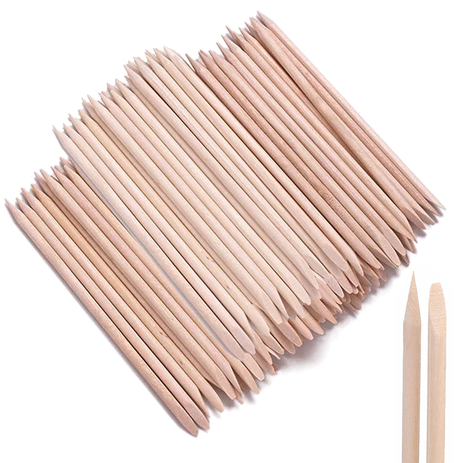 AMOSTBY palitos cutícula naranja: juego de 150 unidades suaves para manicura en casa.