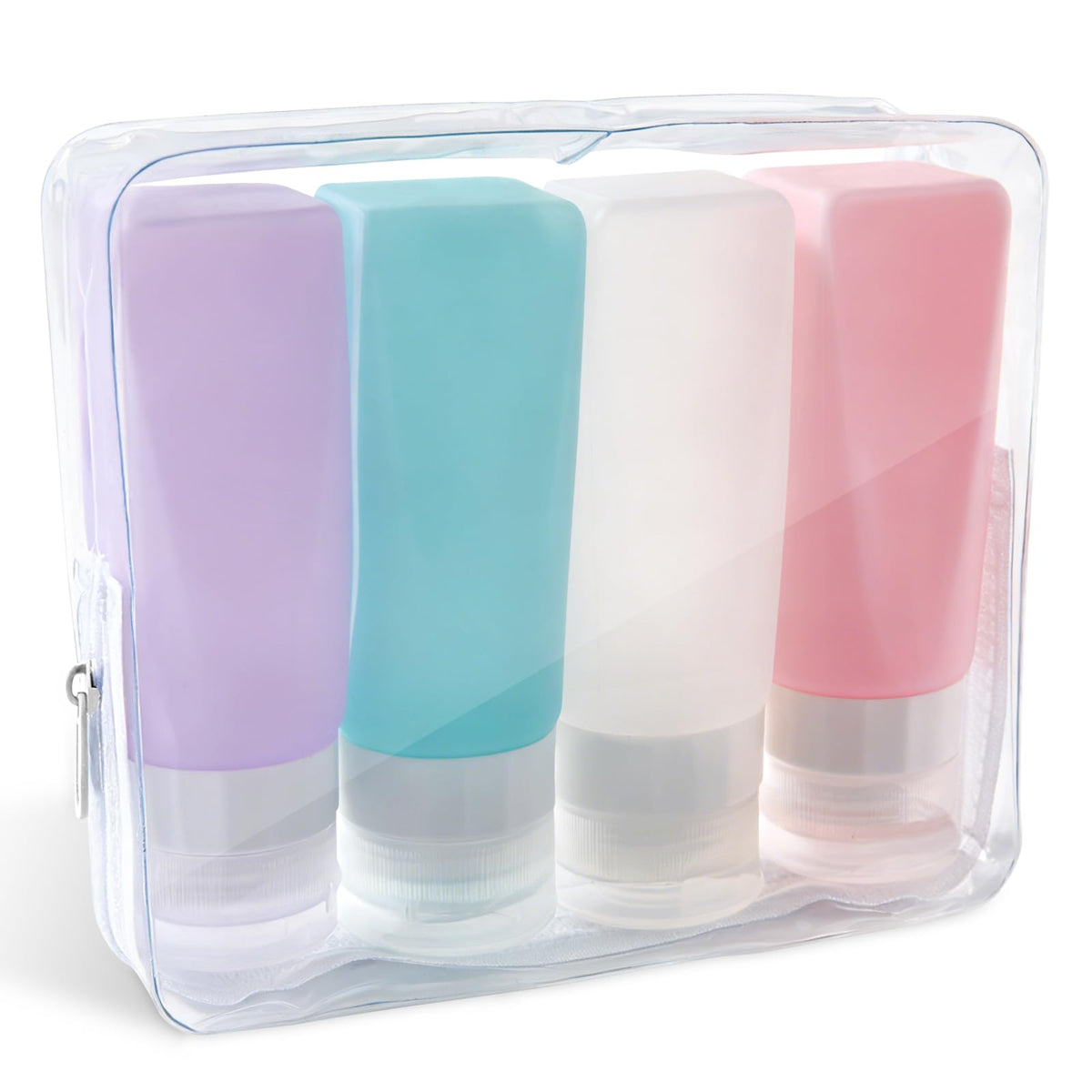 Amphism botellas viaje silicona 3oz, juego de envases reutilizables para líquidos