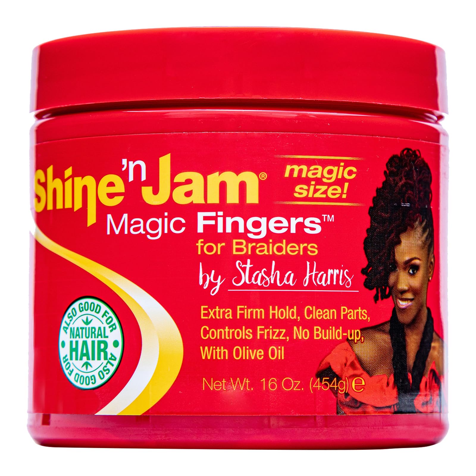 AmPro Magic Fingers Shine ń Jam 160z – botella para definir peinados y brillo natural.