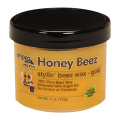 AmPro Pro Styl Beez Wax Gold en envase dorado para fijación duradera