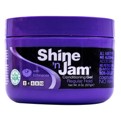 AmPro Shine-n-Jam, fijación regular para trenzas con brillo suave y manejo sencillo.